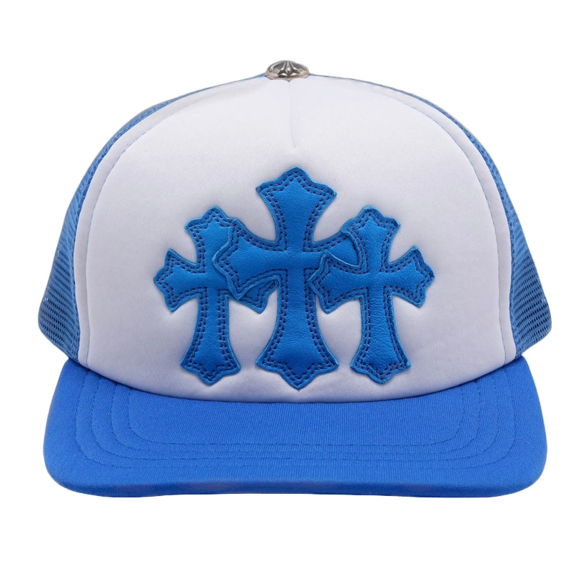 Chrome Hearts Neon Blue Cemetery Cross Patch Hat
