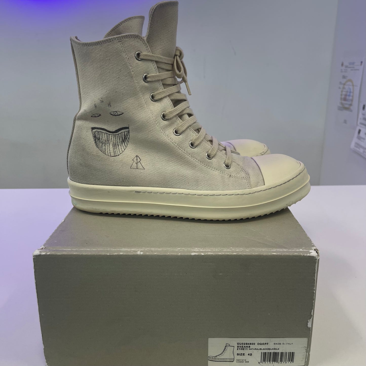 Rick Owens DRKSHDW Strobe Cotton Denim High Toothface Minimal Smile Ramone’s (Used)