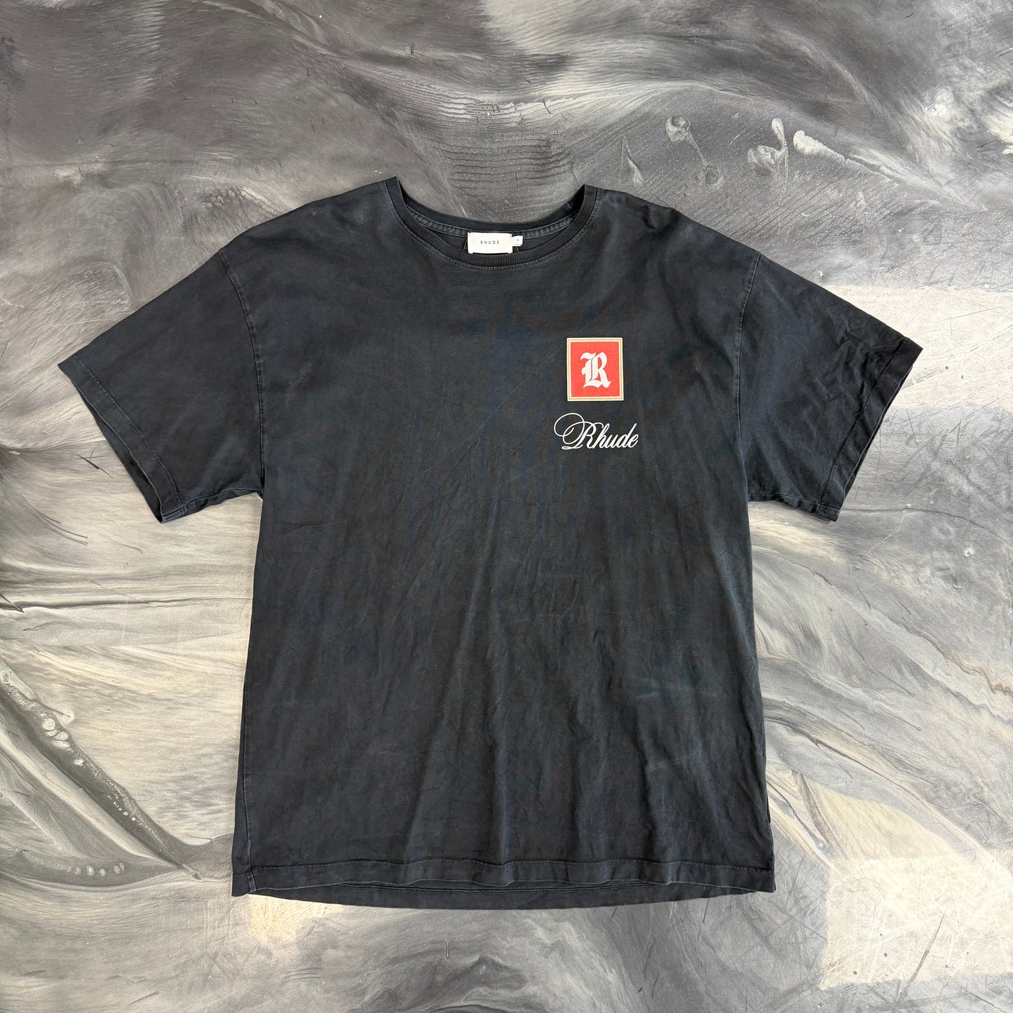 Rhude Monaco Vintage Washed Black Tee