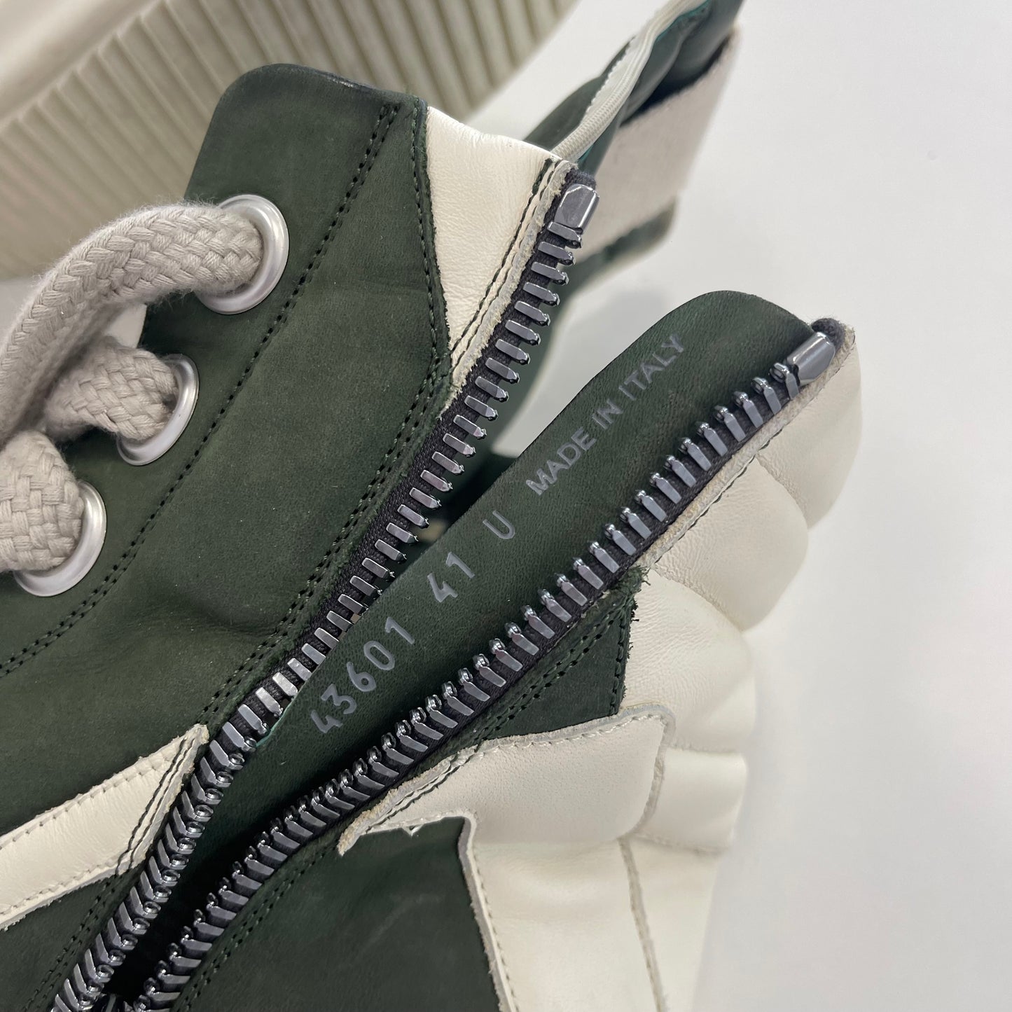 Rick Owens Jumbolace Geobasket Army Green (USED NO BOX)