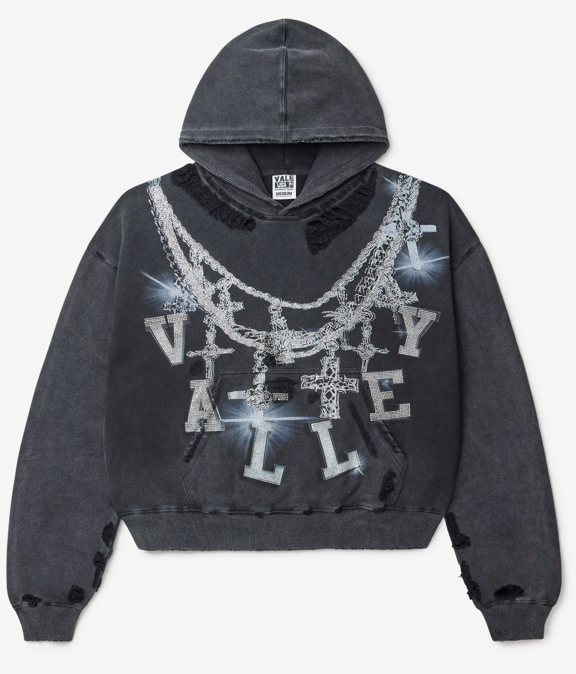 VALE FOREVER BLACK BIG CHAIN HOODIE
