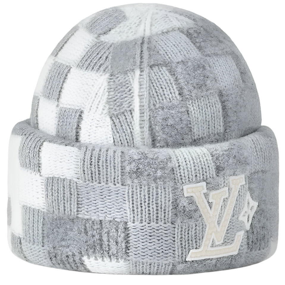 Louis Vuitton LV Crush Damoflage Pearls Beanie Light Gray