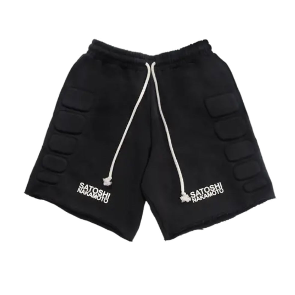 Satoshi Nakamoto Padded Shorts Black