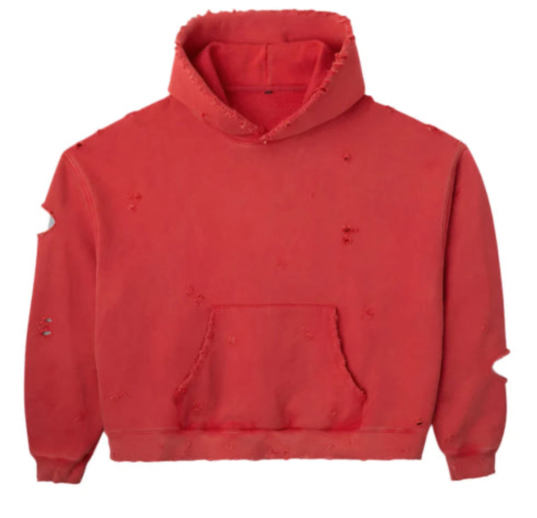 GV Gallery Red Distressed Hoodie
