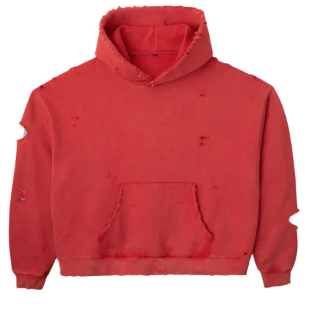 GV Gallery Red Distressed Hoodie