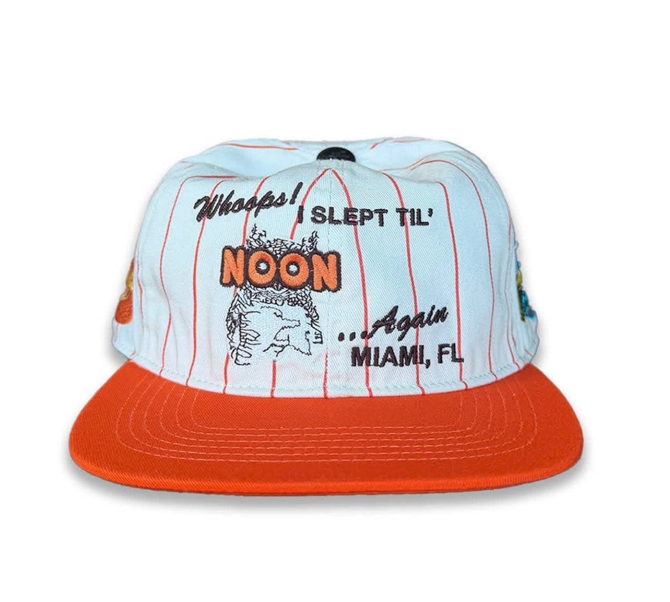 Triple 7 Night Owl Hat Orange Pinstripe