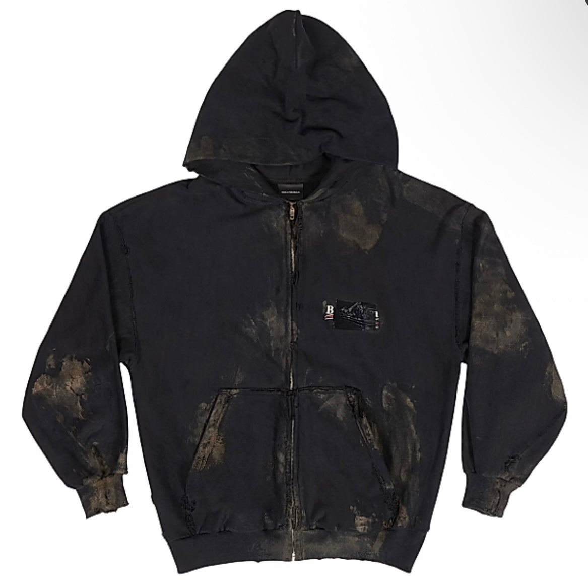 Balenciaga Gaffer Hoodie Mud Wash Zip Up