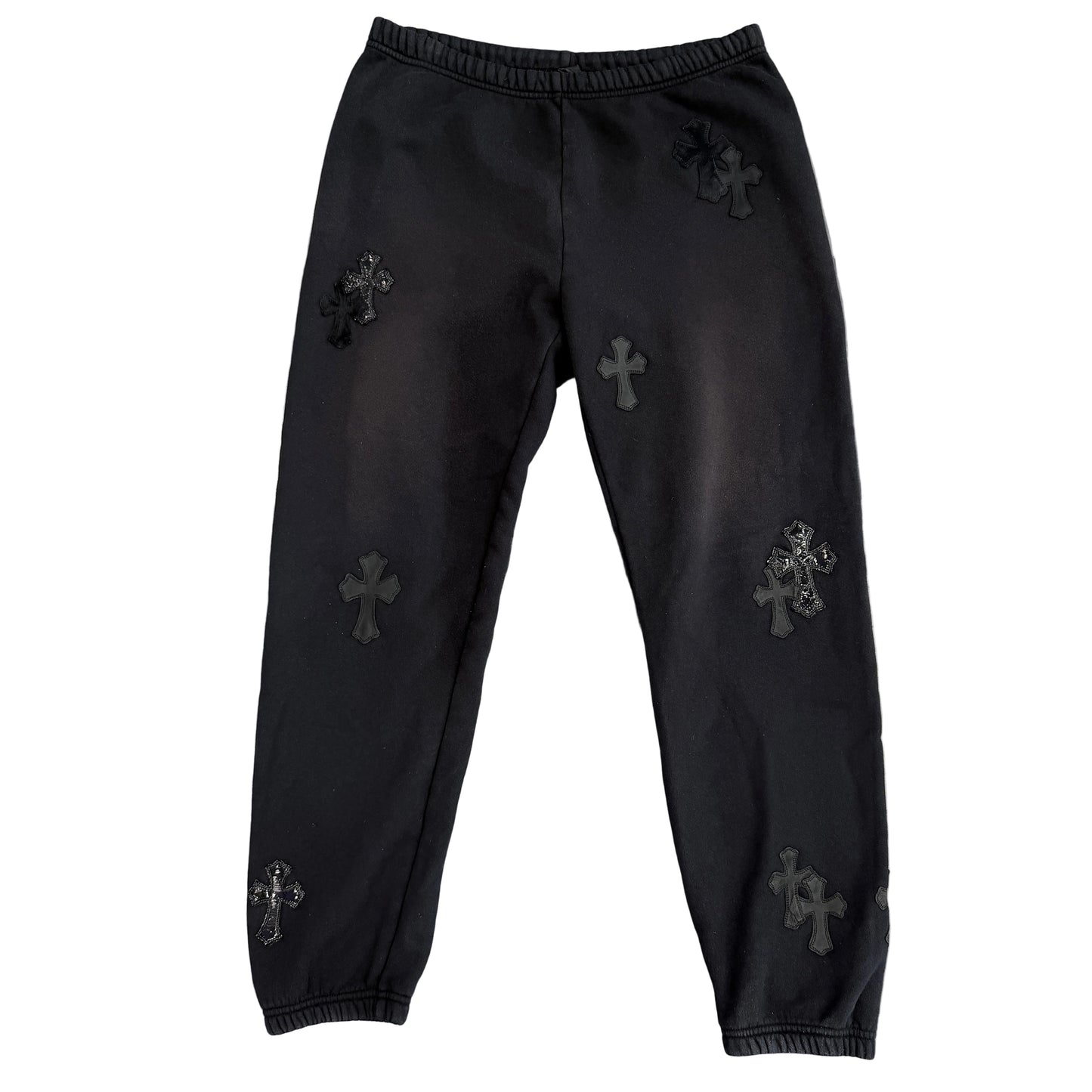 Chrome Hearts Black Cross Patch Sweatpants