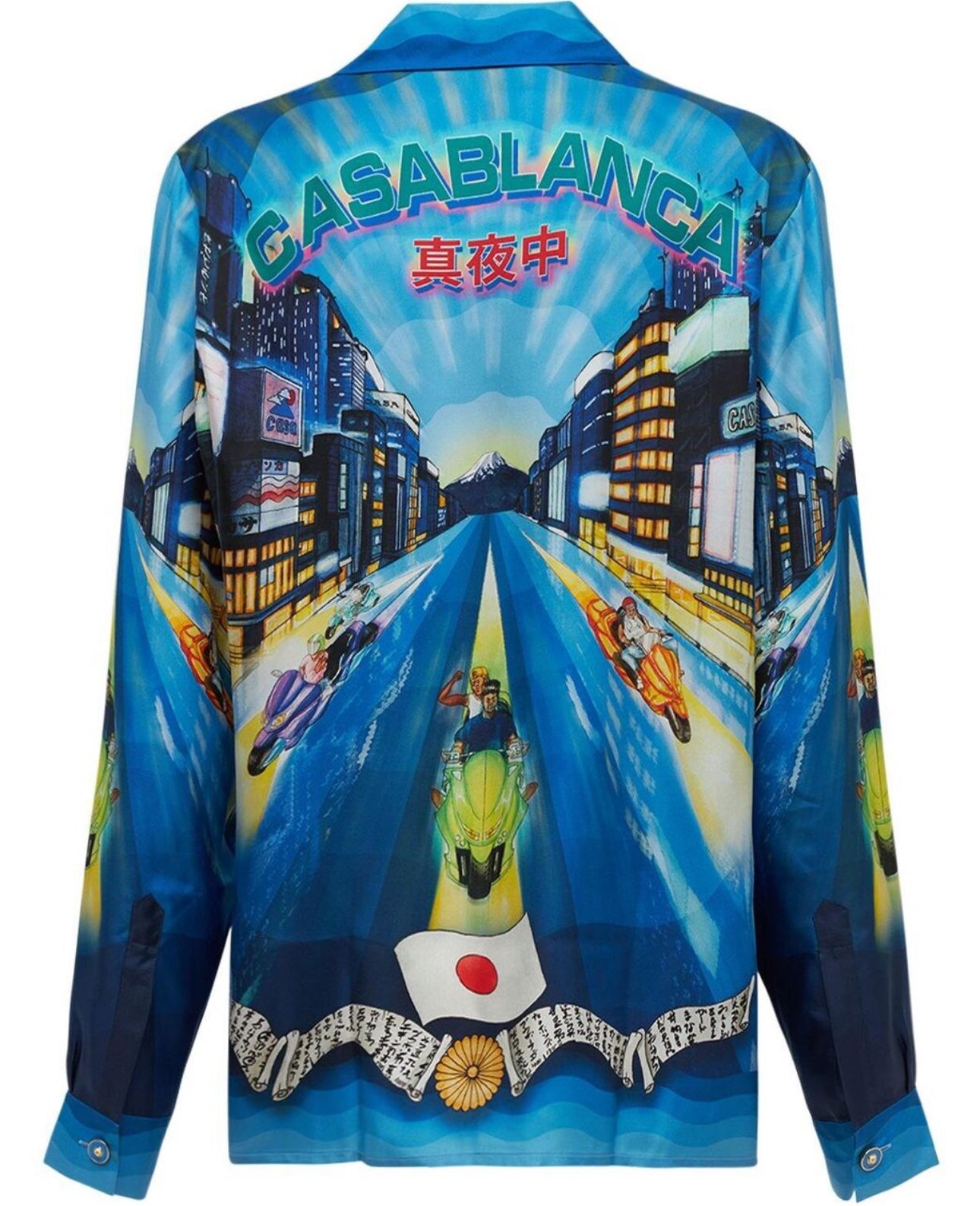 Casablanca Tokyo Nights Print Silk Shirt