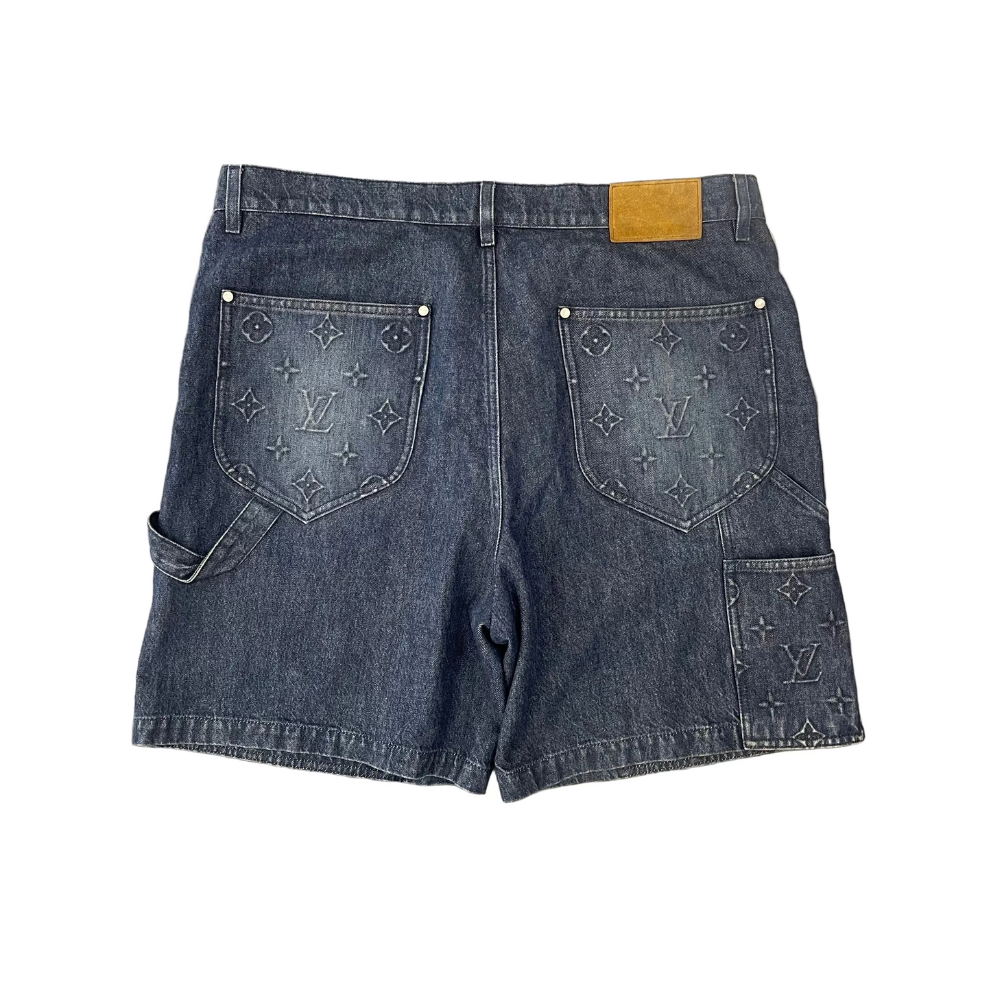 Louis Vuitton Blue Monogram Carpenter Denim Shorts