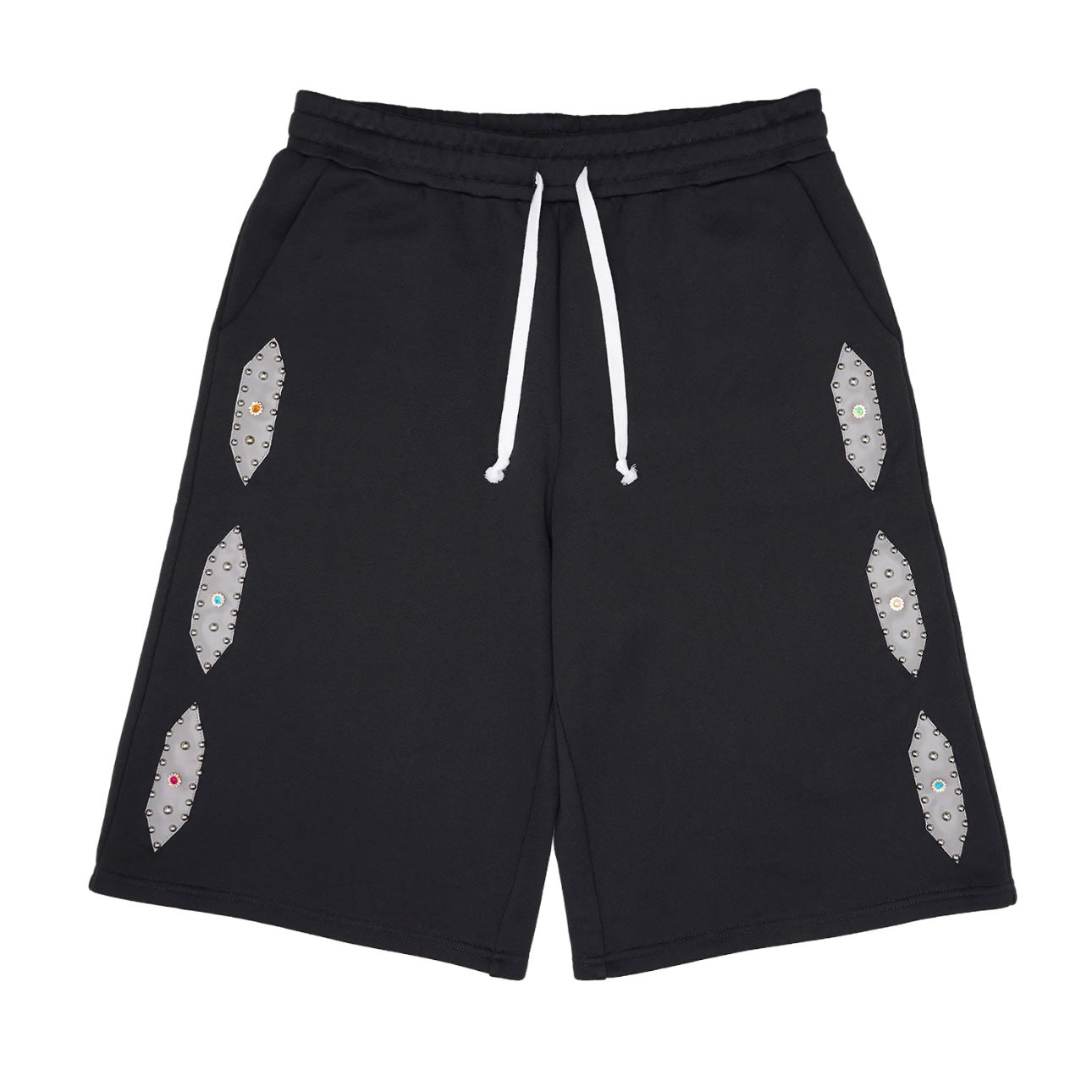 AZVA STUDDED SHORTS BLACK