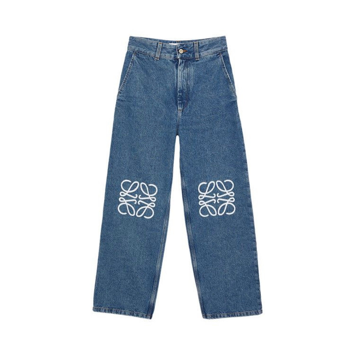 Loewe Anagram Baggy Jeans Mid Blue Denim