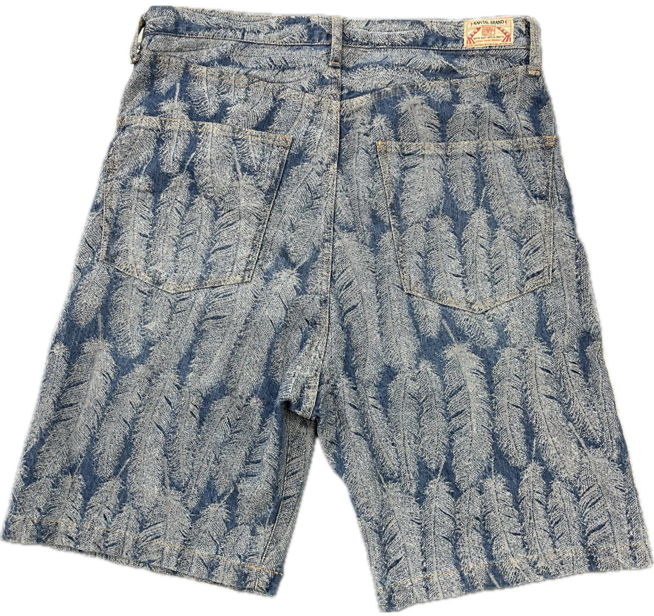 Kapital Indigo 12oz Magpie Feather Denim Shorts