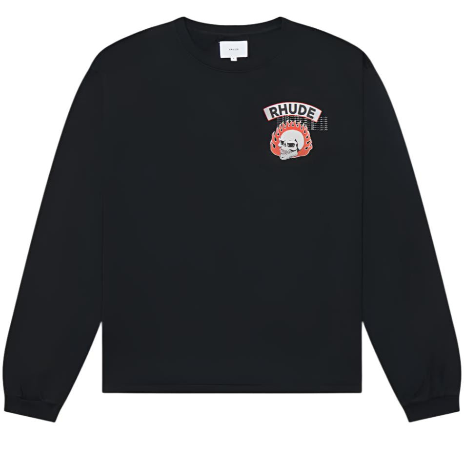 RHUDE 92 Rally Long-sleeve T-shirt In Black
