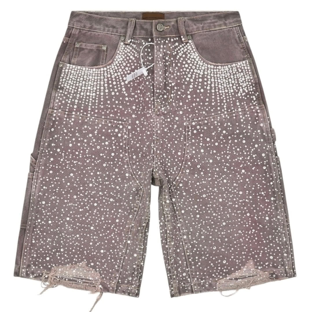Birth Of Royal Child Diamond Jean Shorts Purple