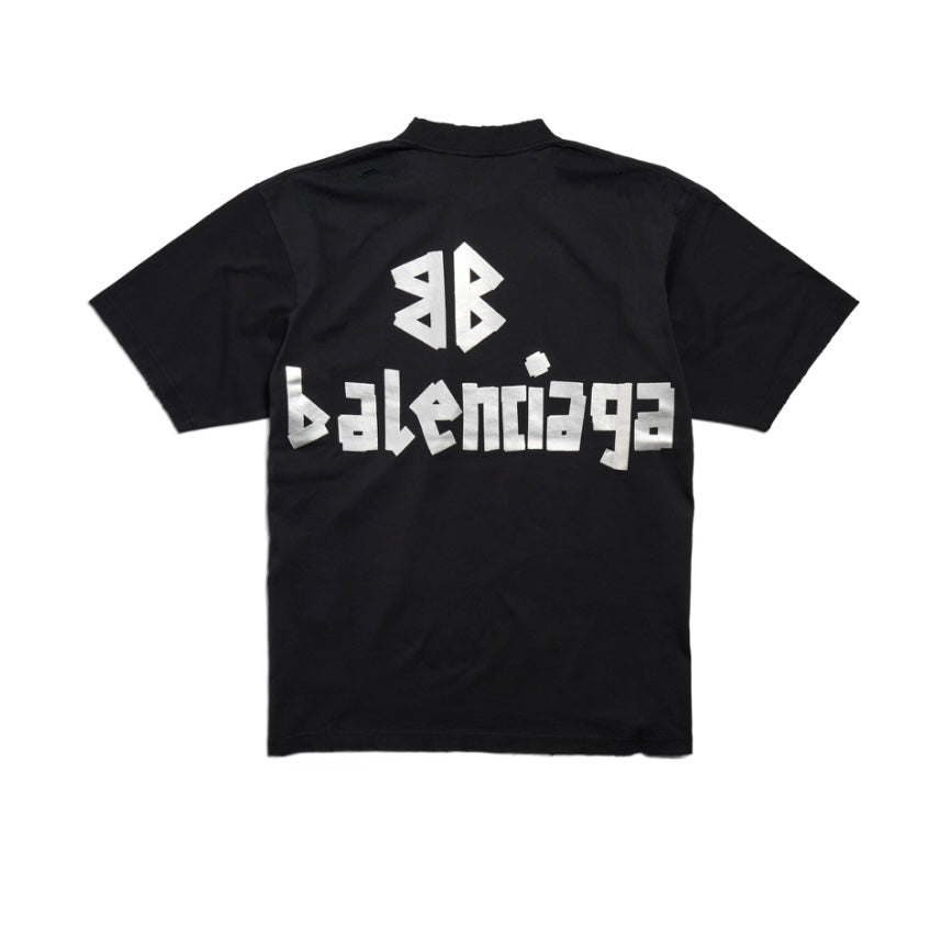 Balenciaga Metallic Tape Tee black