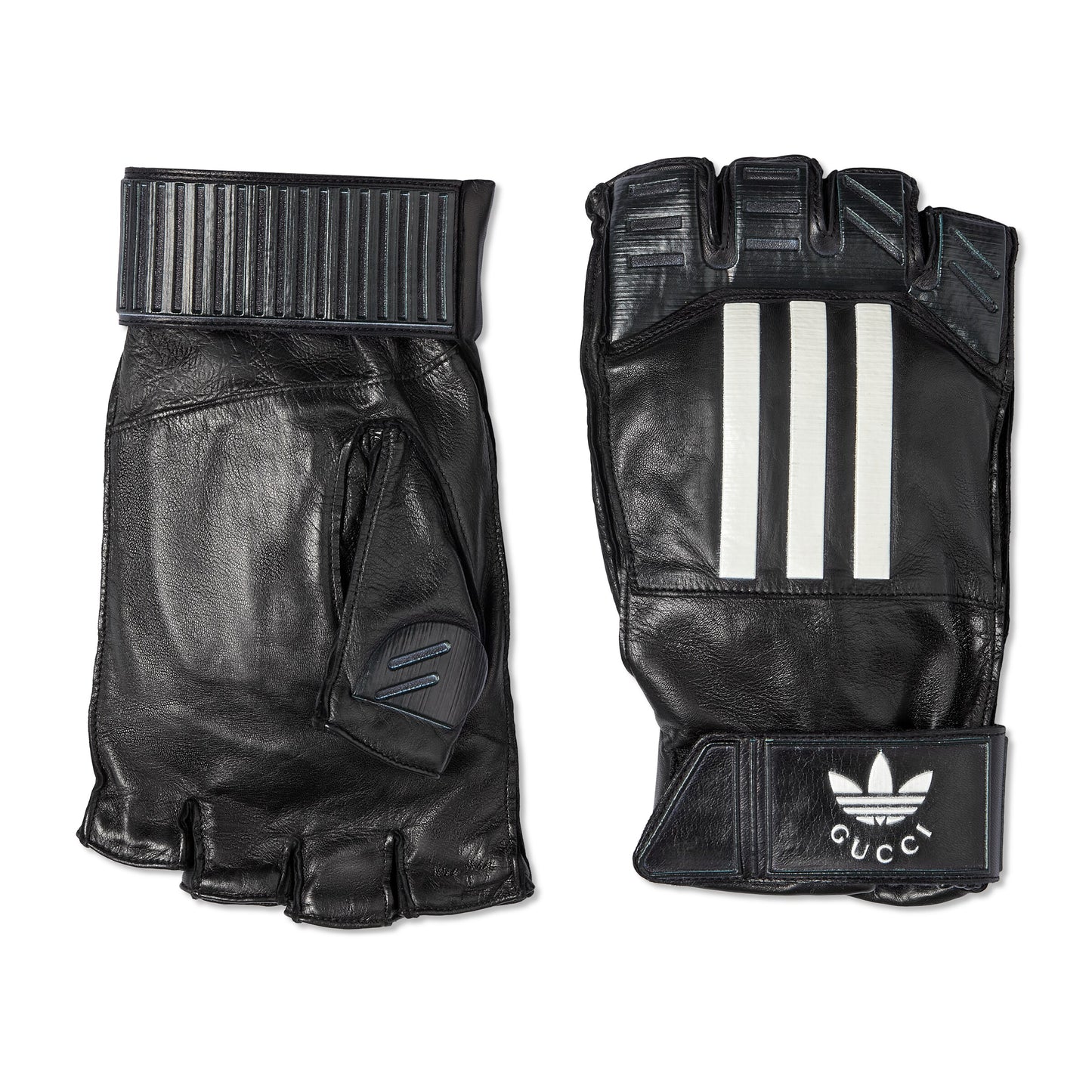 Gucci X Adidas Black Leather Gloves