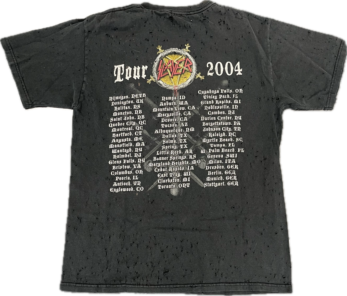 Vintage Slayer 2004 Distressed Tour T-Shirt