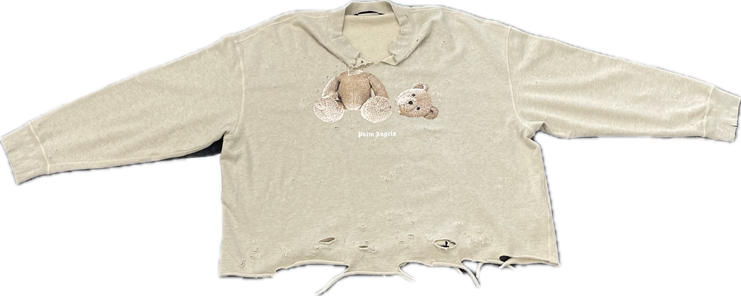 Palm Angels Distressed Teddy Crewneck
