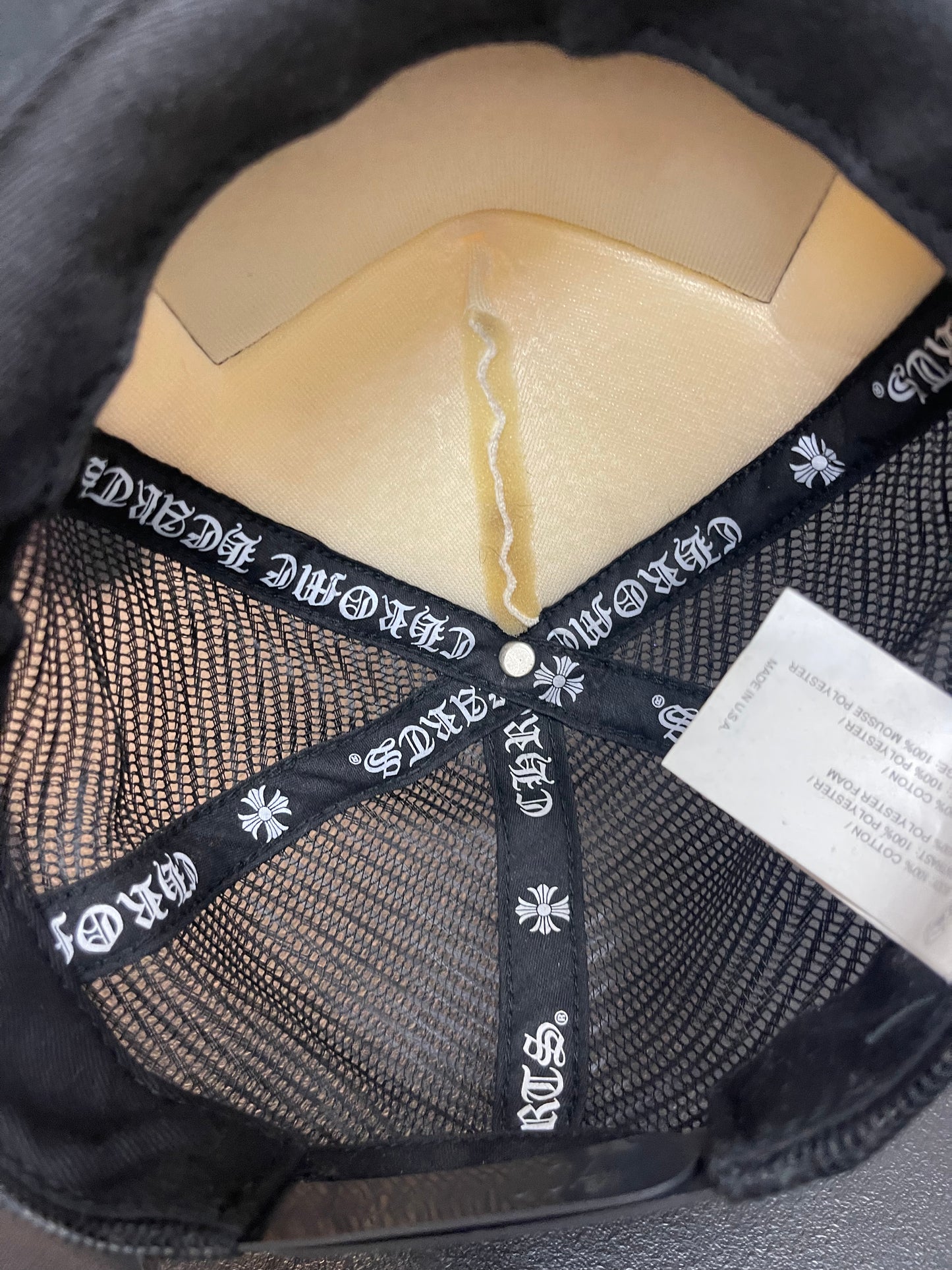 Chrome Hearts CH Hollywood Trucker Hat Black/White
