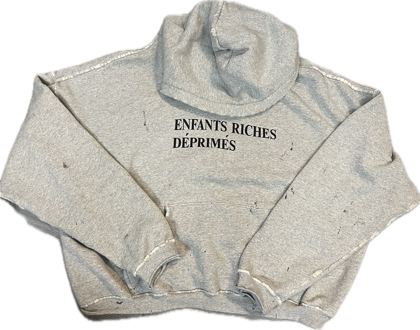Enfants Riches Deprimes Grey distressed Logo Hoodie