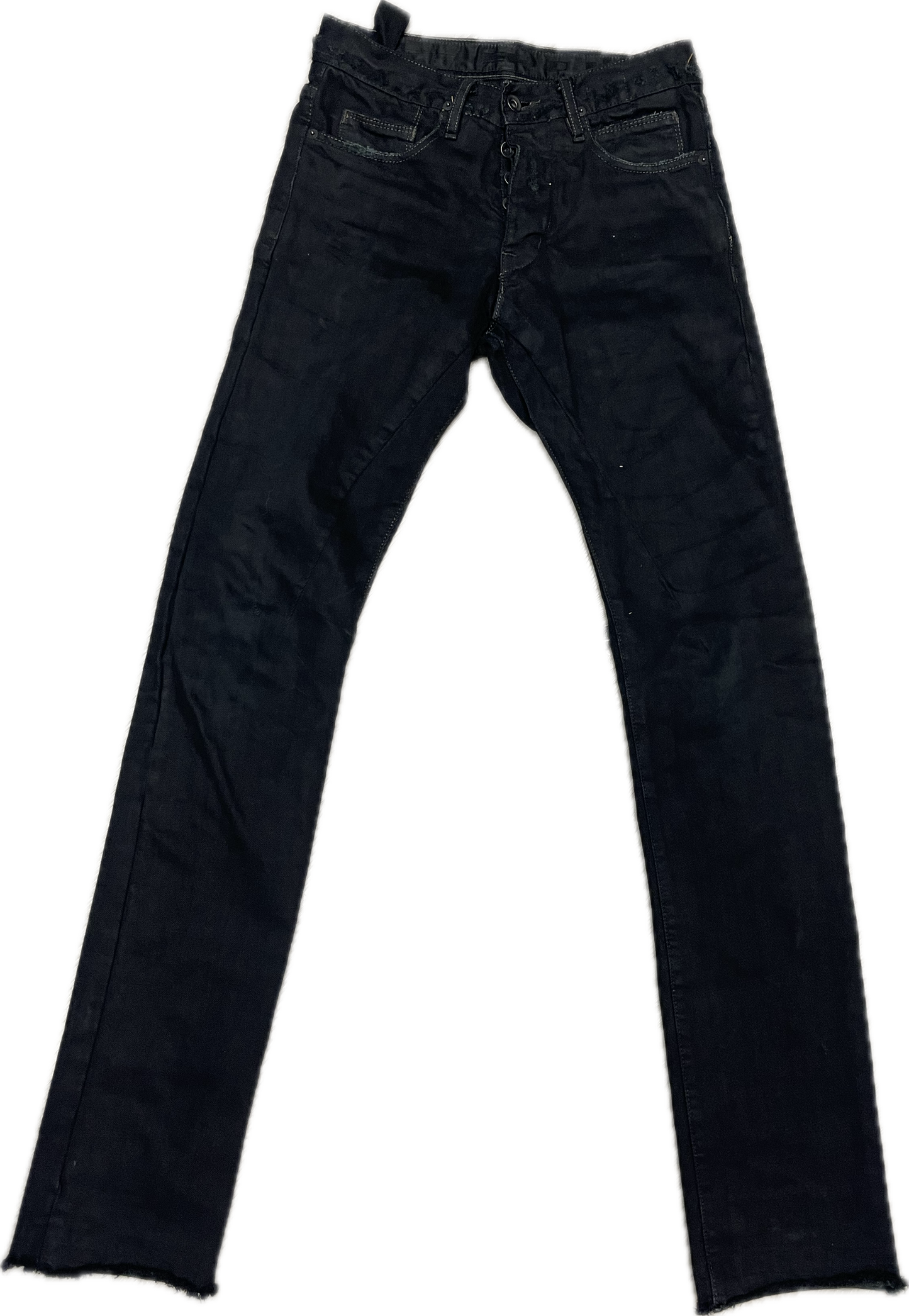 Rick Owens Black Waxed Denim