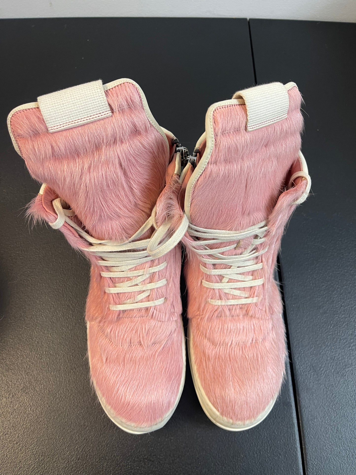 Rick Owen Geobasket Cow Fur Dusty Pink Milk (USED NO BOX)