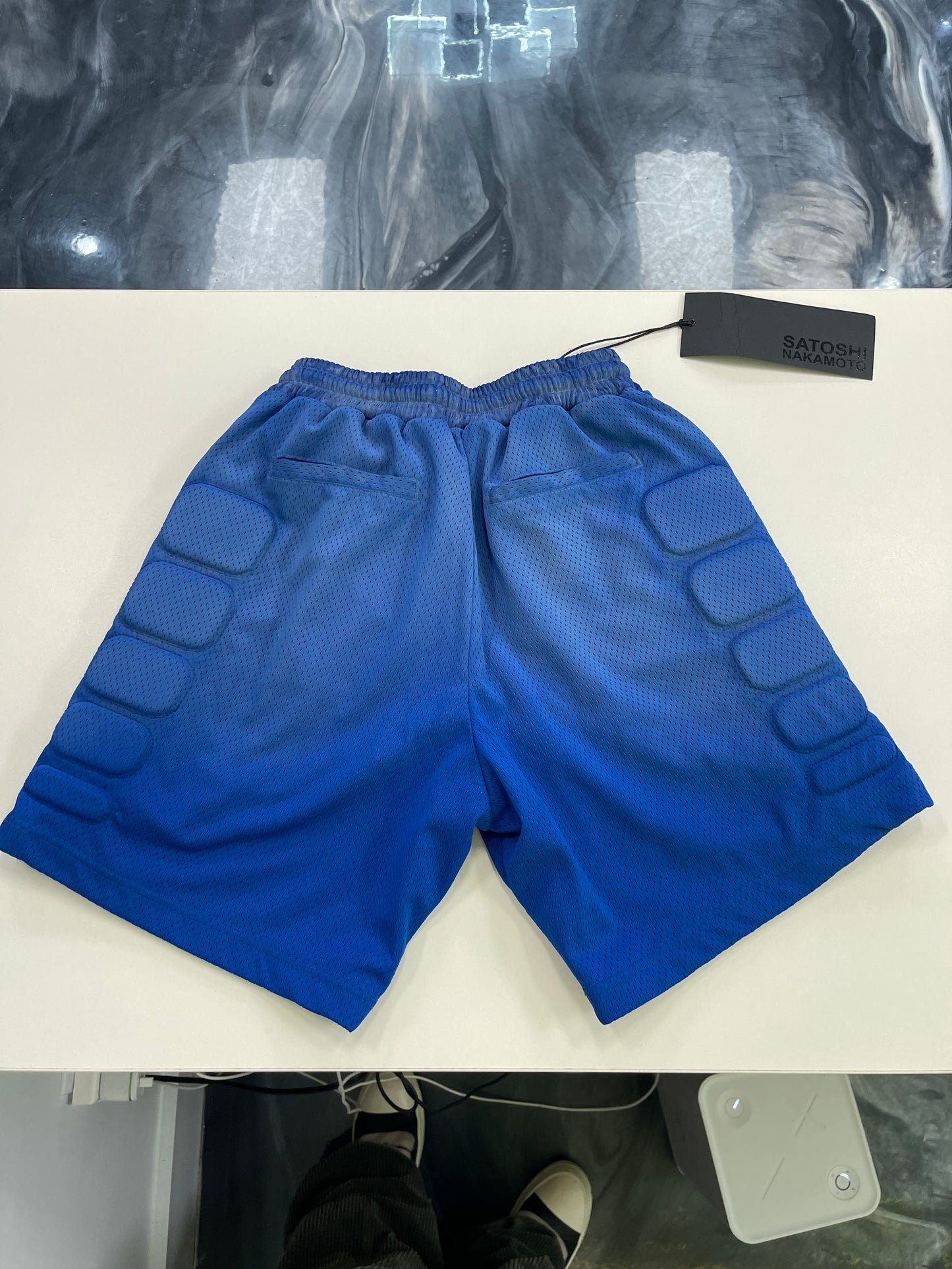 Satoshi Nakamoto Armor Shorts Blue