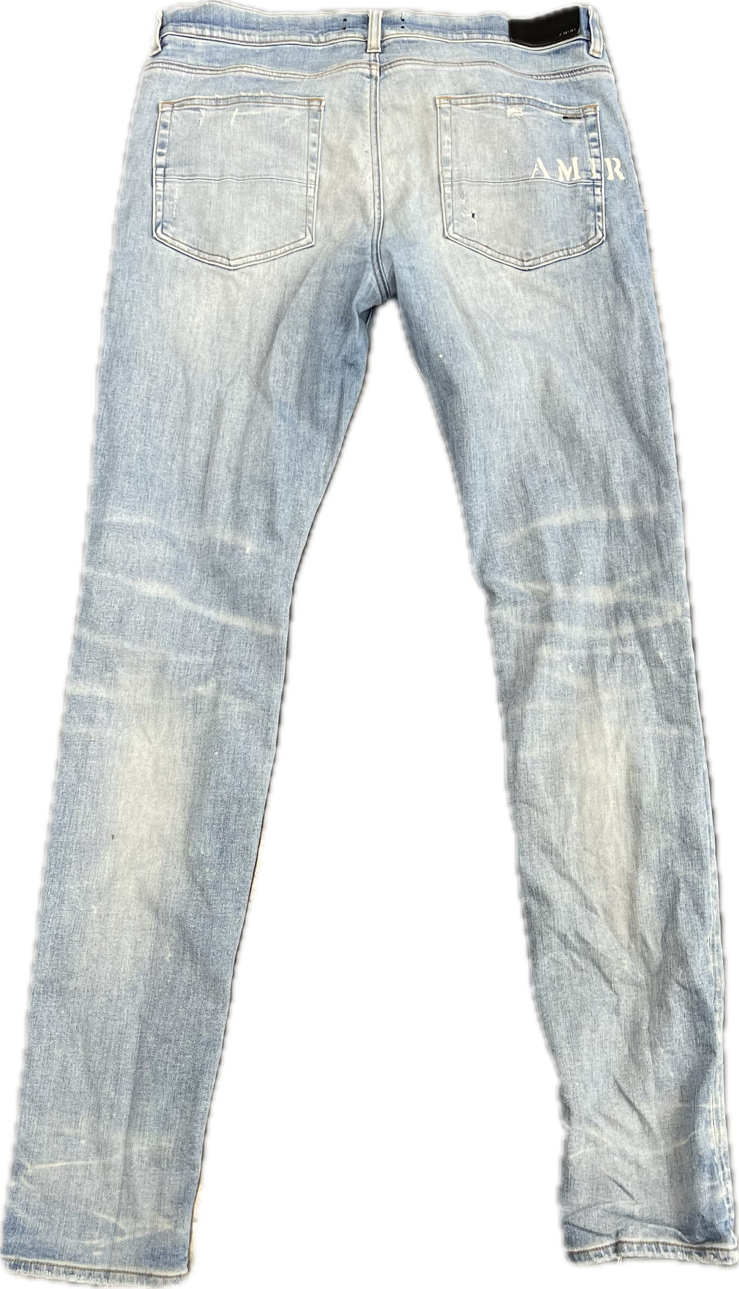 Amiri Hibiscus Stencil Jean 'Light Indigo'