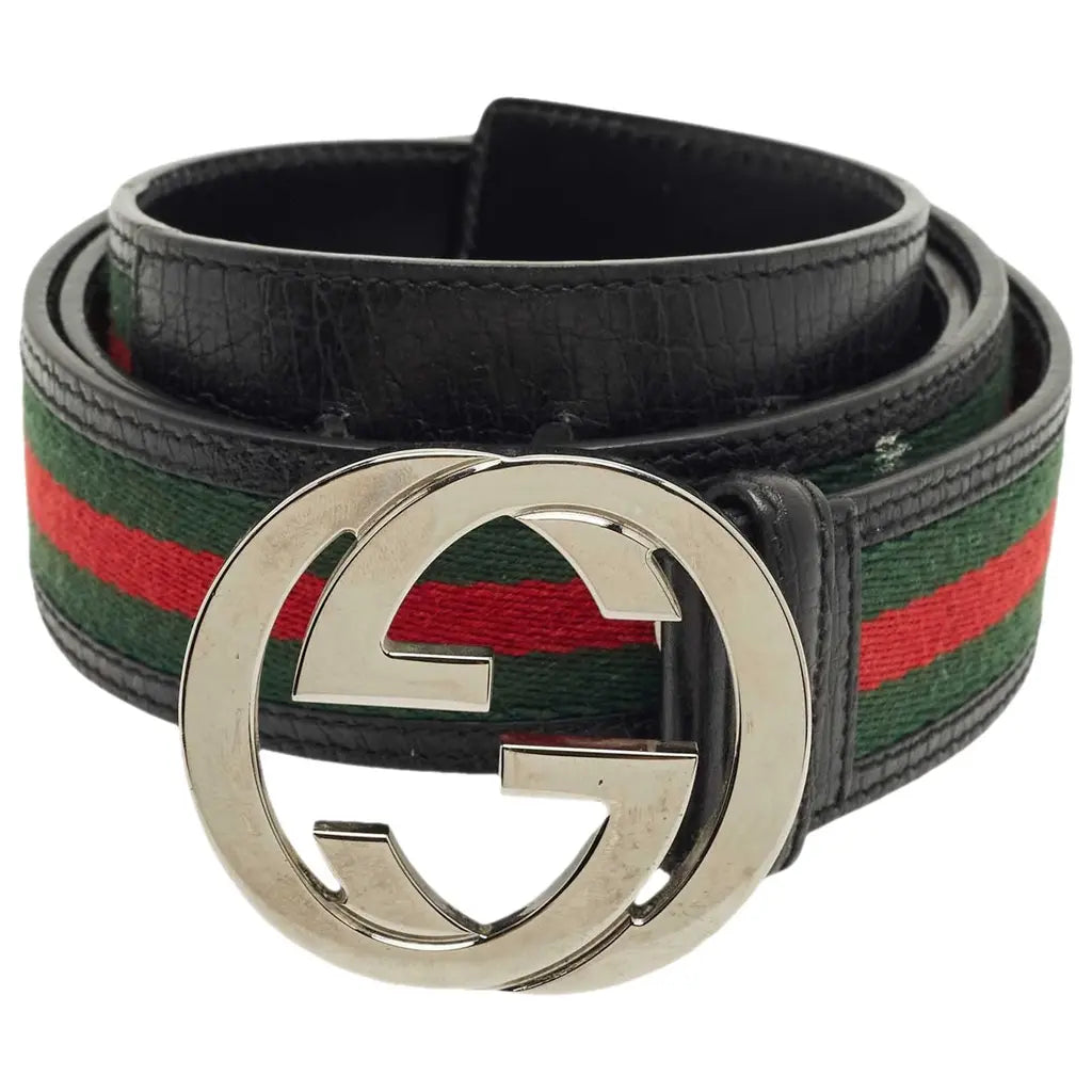 Gucci Interlocking G Web leather belt