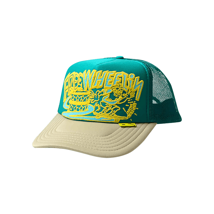 Kapital Free Wheelin Trucker Cap Turquoise/Beige