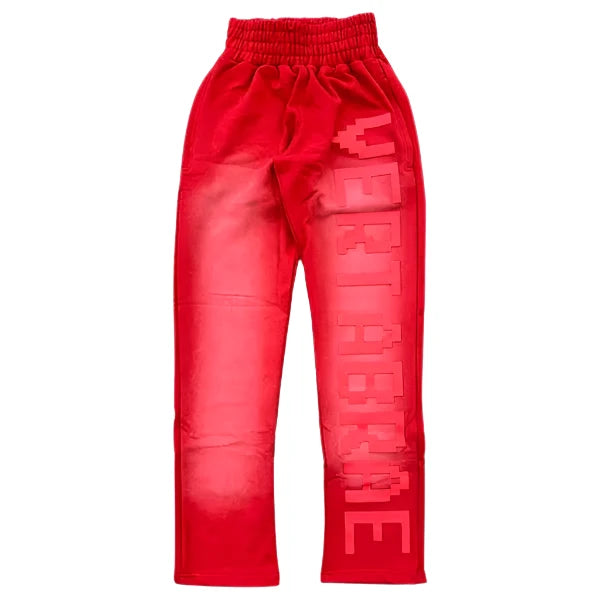 Vertabrae Leg Logo Sweatpants Red/Red