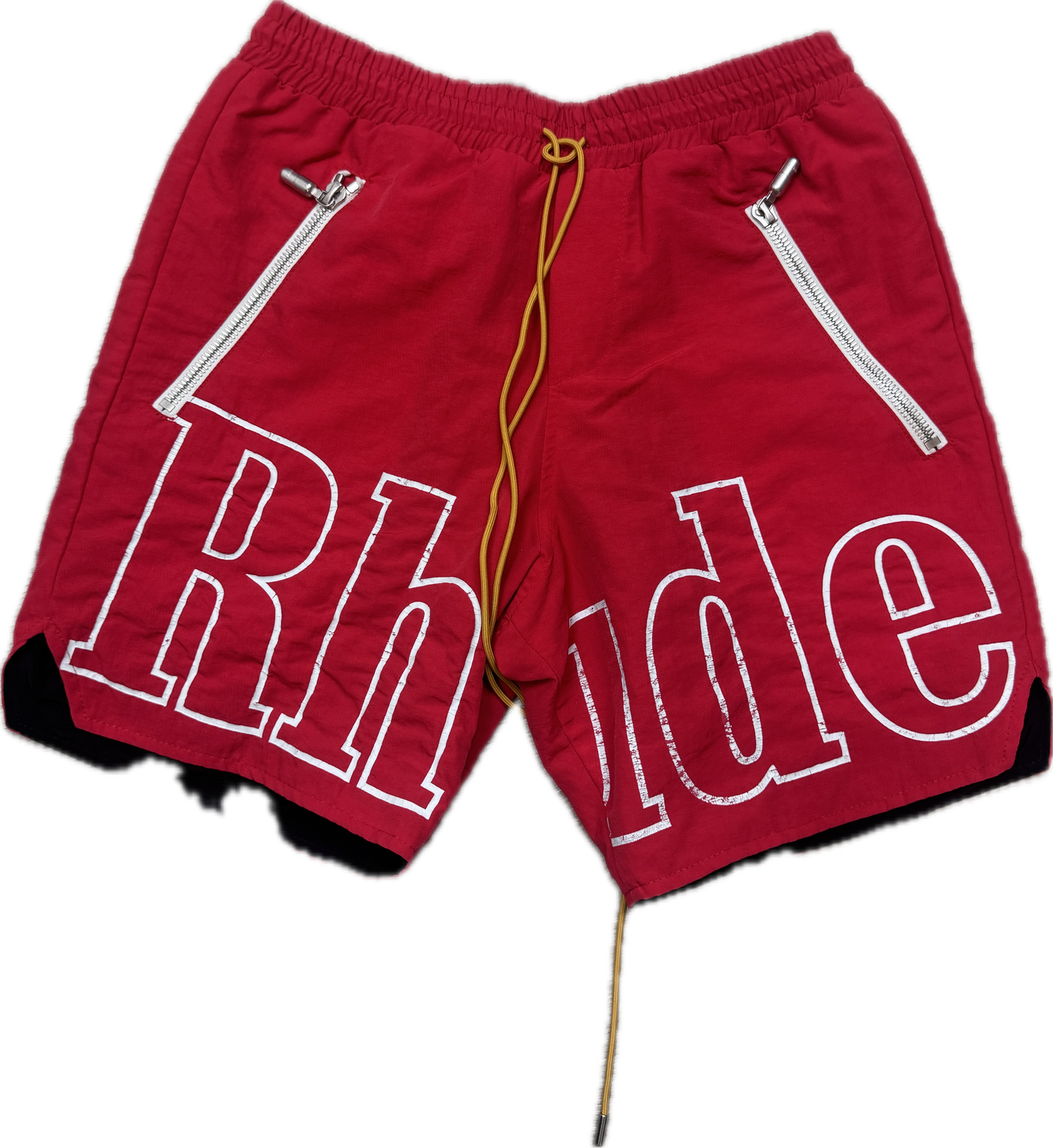 RHUDE red front logo shorts