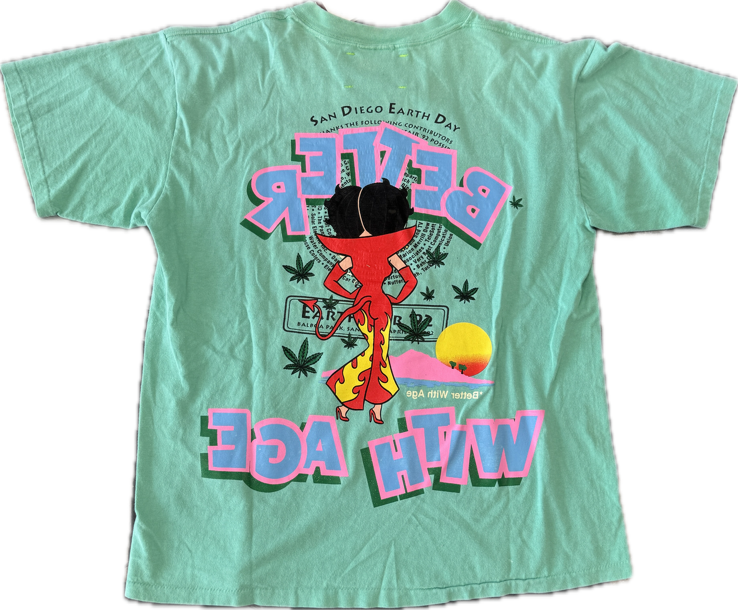 Better with age Boop tee teal