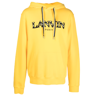 Lanvin Embroidered Logo Hoodie yellow