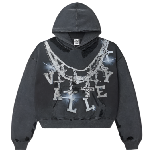 VALE FOREVER BLACK BIG CHAIN HOODIE