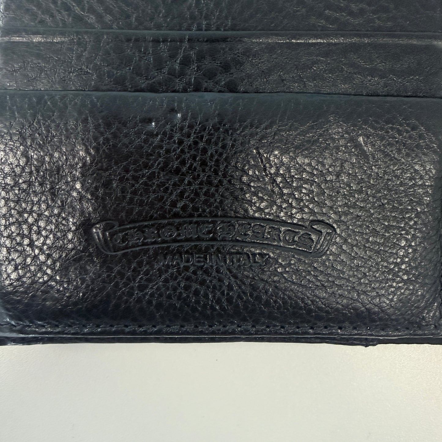 Chrome Hearts Wave Wallet Silver Cross Plus
Black Leather With Dagger Zippers