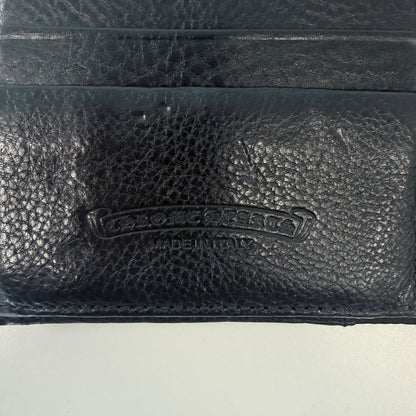 Chrome Hearts Wave Wallet Silver Cross Plus
Black Leather With Dagger Zippers