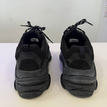 Balenciaga Triple S Black Distressed Sneaker (Used)(No Box)