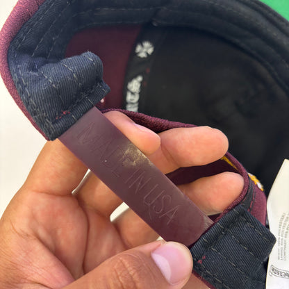 Chrome Hearts Burgundy/Gold CH Logo Hat