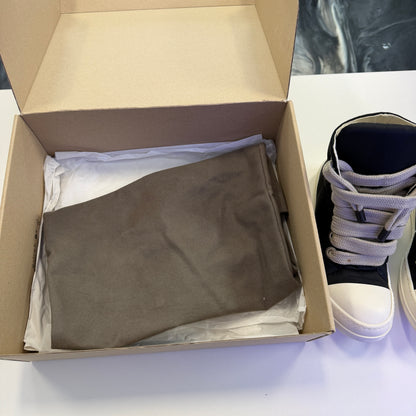 Rick Owens DRKSHDW Hollywood Jumbo Lace Puffer High Top Ramones Black Milk (Used)