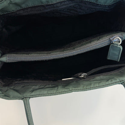 Prada Nylon Vintage Tote Bag Green/Silver