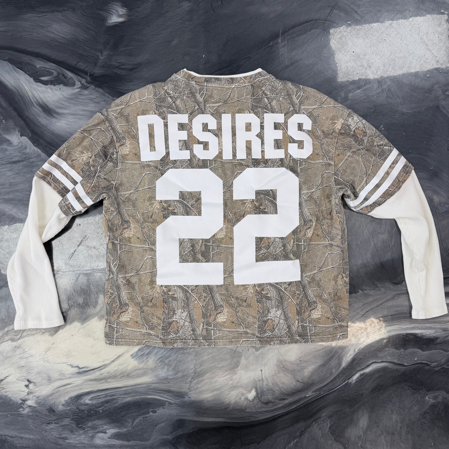 Bottega Desires War Long Sleeve T-Shirt Camo/White