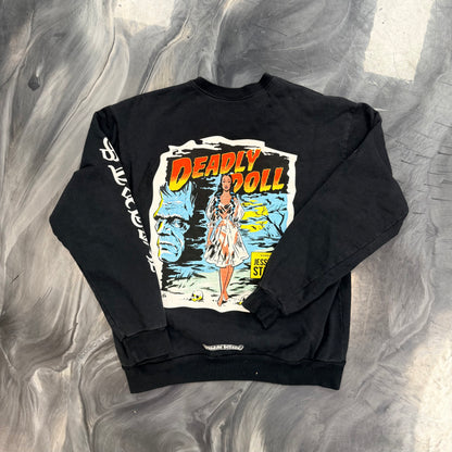 Chrome Hearts Deadly Doll Crewneck Fire Of Love Black