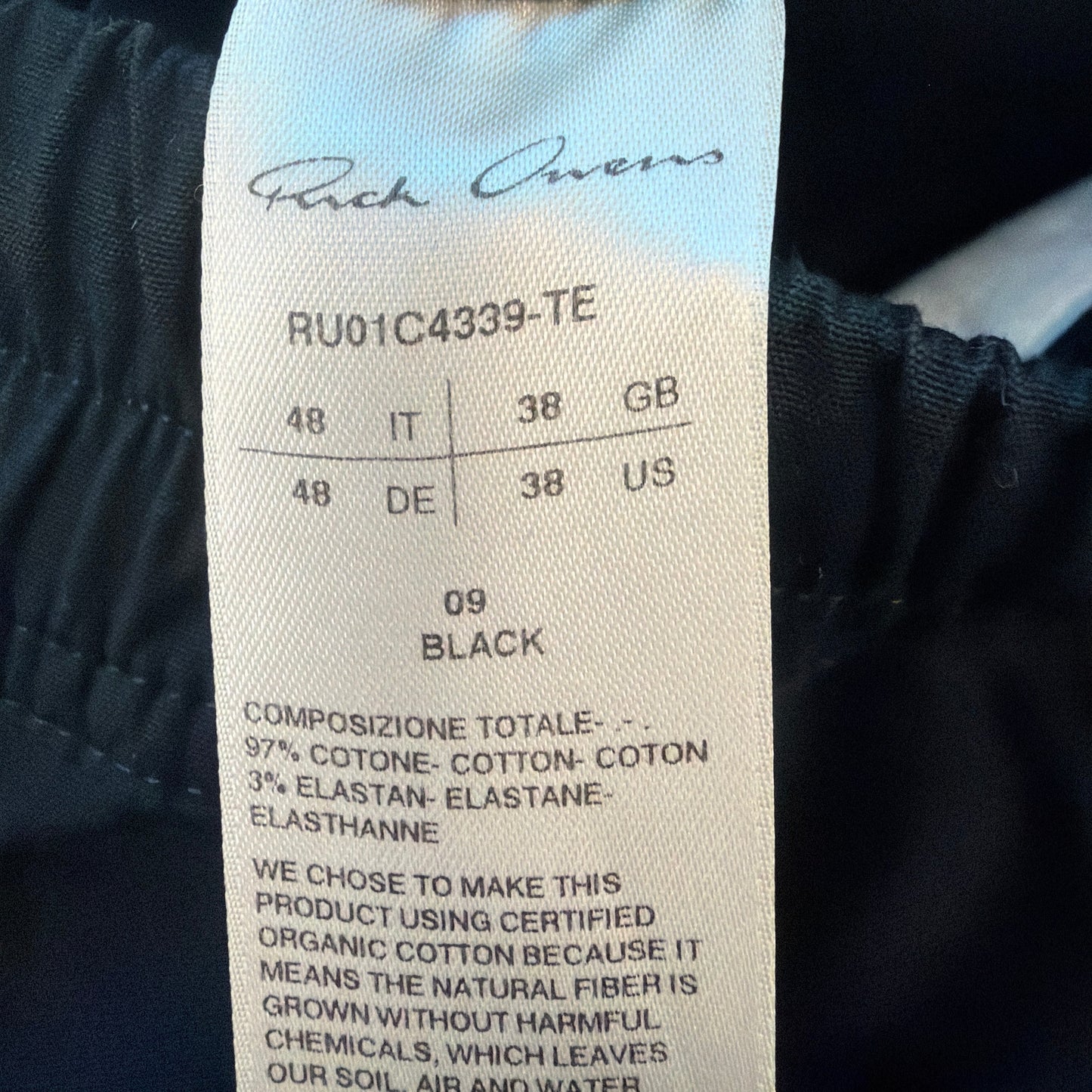 Rick Owens Jumbo Cargo Bela Pants Black