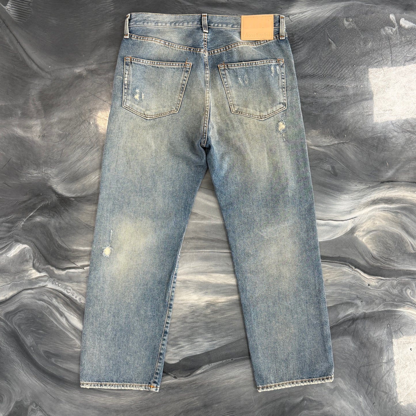 Acne Studios 2003 Detroit Distressed Cropped Denim Jeans  ￼