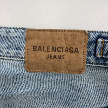 Balenciaga Wide Leg Skater Denim Shorts