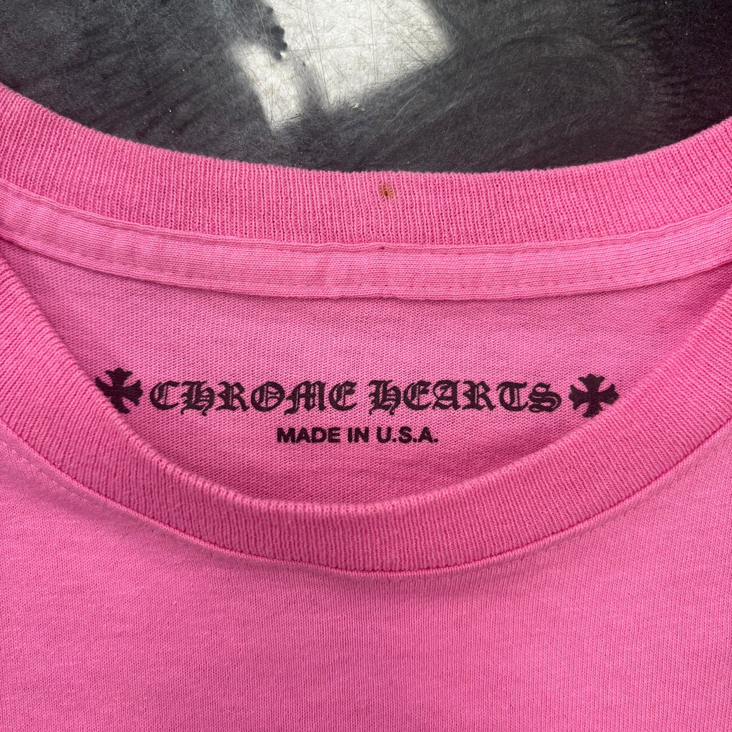 Chrome Hearts Scroll Logo Pocket Tee 'Pink/Blue'