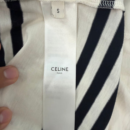 CELINE T-Shirt White/Black Striped