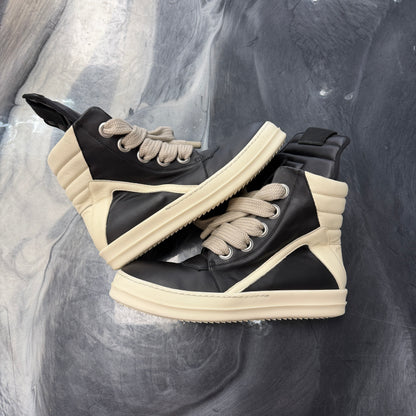 RICK OWENS Black Temple Jumbolace Geobasket Sneakers (Used)(No Box)